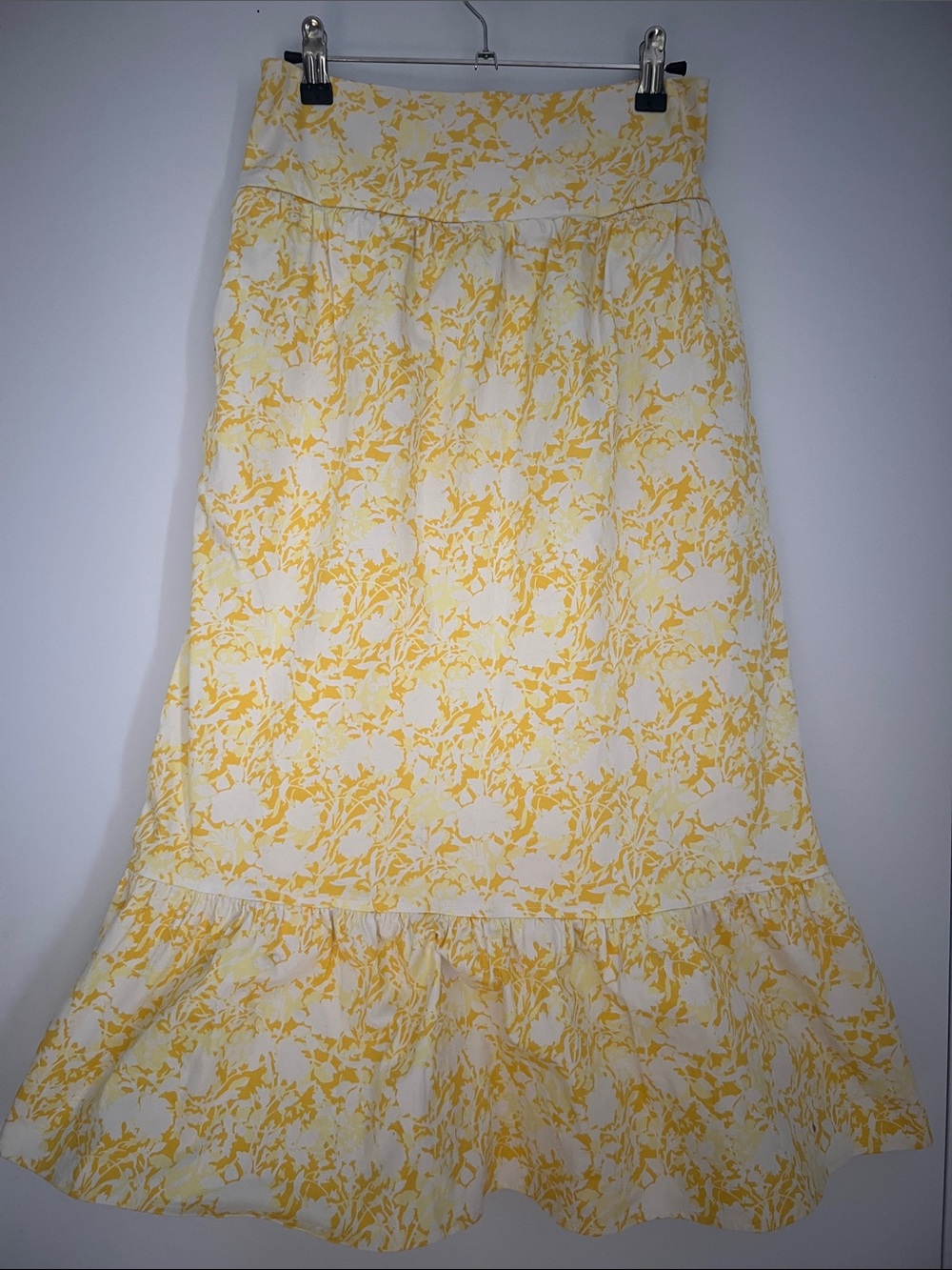 INC International Concepts Yellow and White Floral Maxi Skirt